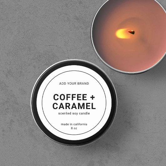 Moderne minimalistische dunne zwarte rand etiket v