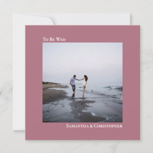 Moderne minimalistische dusty Roos Square Photo We Kaart