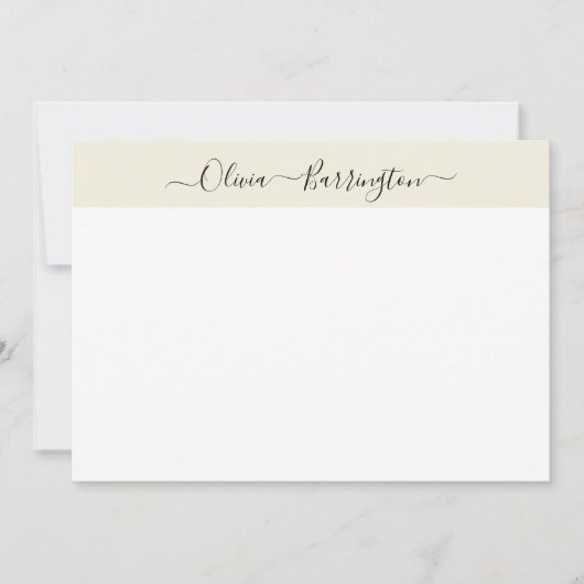 Moderne minimalistische Ecru White Script aangepas Bedankkaart (Voorkant)