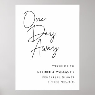 Moderne minimalistische één dag weg repetitie dine poster