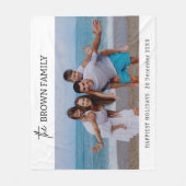 Moderne minimalistische eenvoudige aangepaste fami fleece deken (Voorkant)