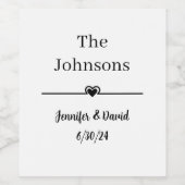 Moderne minimalistische eenvoudige bruiloft wijn l wijn etiket (Enkel label)