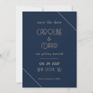 Moderne Minimalistische Eenvoudige Donkerblauwe Tr Save The Date
