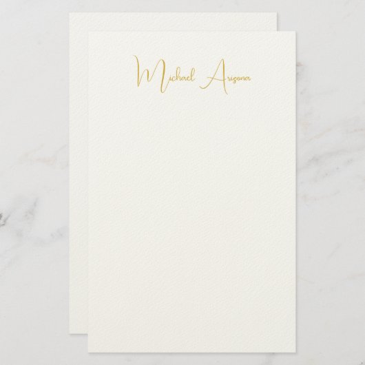 Moderne minimalistische eenvoudige handschrift naa briefpapier (Voorkant / Achterkant)