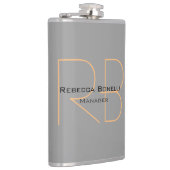 Moderne minimalistische eenvoudige monogram manage heupfles (Rechts)