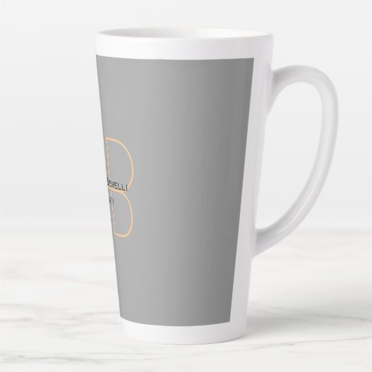 Moderne minimalistische eenvoudige monogram manage latte mok (Rechts)