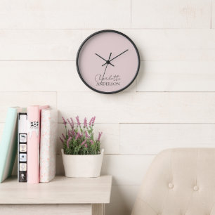 Moderne Minimalistische Eenvoudige Naam Roze Roos