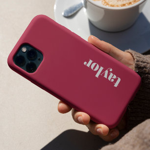 Moderne Minimalistische Eenvoudige Preppy Roze Per iPhone 15 Pro Hoesje