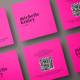 Moderne minimalistische eenvoudige QR-code persoon Vierkante Visitekaartje