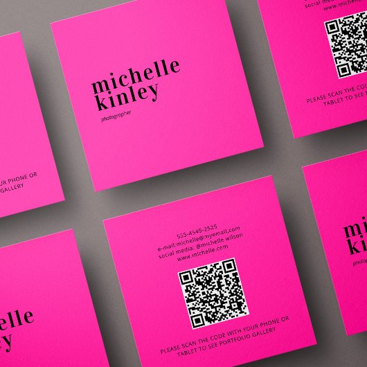 Moderne minimalistische eenvoudige QR-code persoon Vierkante Visitekaartje