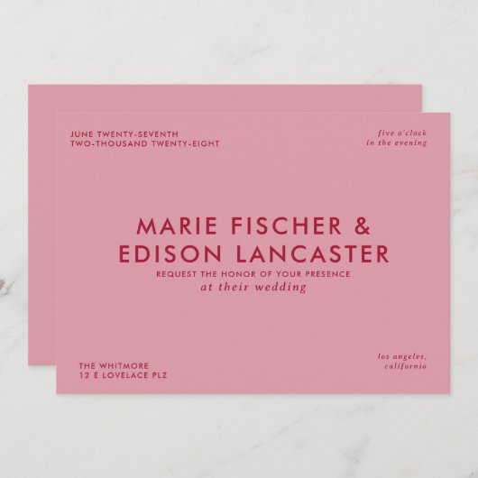 Moderne minimalistische eenvoudige slanke charmant kaart (Voorkant / Achterkant)