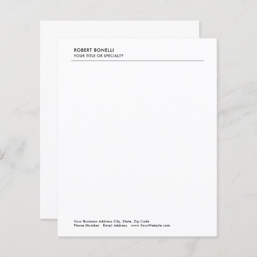 Moderne minimalistische eenvoudige zaken (Voorkant / Achterkant)