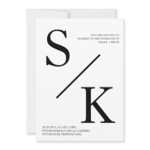 Moderne minimalistische eerste bruiloft uitnodigin