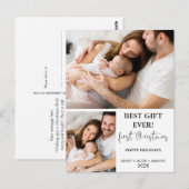 Moderne minimalistische eerste kerst briefkaart (Voorkant / Achterkant)