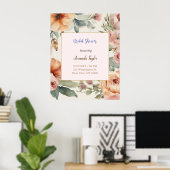 Moderne minimalistische effen bloemen poster (Thuiskantoor)