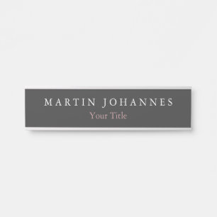 Moderne minimalistische effen elegante grijs deurbordje