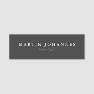 Moderne minimalistische effen elegante grijs naamplaatje