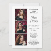 Moderne minimalistische elegante Afstuderen aankon Aankondiging (Achterkant)