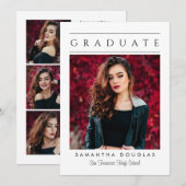 Moderne minimalistische elegante Afstuderen aankon Aankondiging (Voorkant / Achterkant)