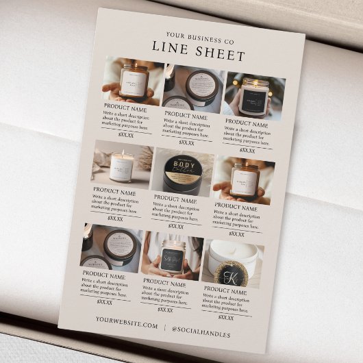 Moderne minimalistische elegante beige productlijn