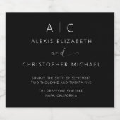 Moderne Minimalistische Elegante Bruiloft Likeurfles Etiket (Enkel label)