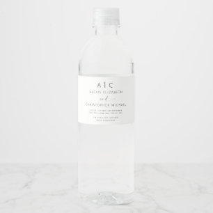 Moderne Minimalistische Elegante Bruiloft Waterfles Etiket