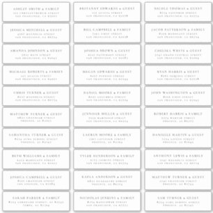 Moderne minimalistische elegante gastnamen Adres Sticker