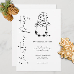 Moderne minimalistische elegante gnoom kerstfeest kaart