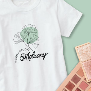 Moderne minimalistische Elegante Groene Bloemenlij T-shirt