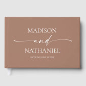 Moderne minimalistische elegante Mocha Mousse brui Gastenboek (Voorkant)