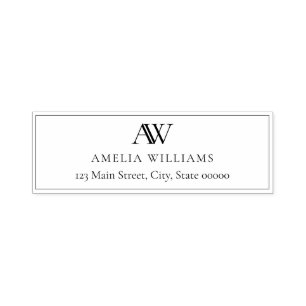 Moderne Minimalistische Elegante Monogram Retourad Zelfinktende Stempel