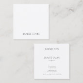 Moderne, minimalistische elegante ontwerpluxe Sjab Vierkante Visitekaartje (Voorkant / Achterkant)