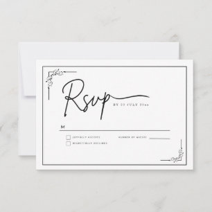 Moderne Minimalistische Elegante Schoon RSVP Kaartje