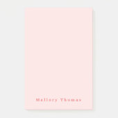 Moderne minimalistische elegante stijlvolle blush post-it® notes (Voorkant)