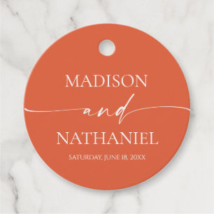 Moderne minimalistische elegante Verona Sunset bru Bedankjes Labels