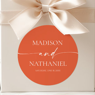 Moderne minimalistische elegante Verona Sunset bru Ronde Sticker