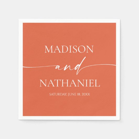 Moderne minimalistische elegante Verona Sunset bru Servet (Voorkant)