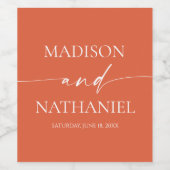 Moderne minimalistische elegante Verona Sunset bru Wijn Etiket (Enkel label)