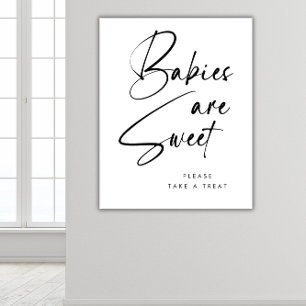 Moderne minimalistische elegante welkomstbaby's zi poster