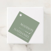 Moderne minimalistische elegante wijze groene brui bedankjes labels (In situ)