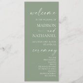 Moderne minimalistische elegante wijze groene brui programma (Voorkant)