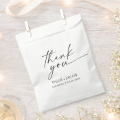 Moderne minimalistische elegante witte zwarte brui bedankzakje (Geknipt)