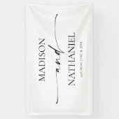 Moderne minimalistische elegante witte zwarte brui spandoek (Verticaal)