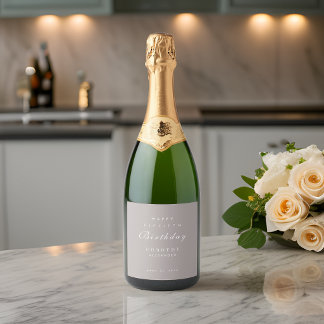 Moderne minimalistische elke mijlpaal Volwassen Ve Sparkling Wijnetiket