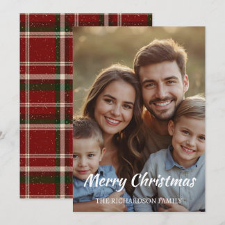 Moderne Minimalistische Enkele-Foto Kerst Elegant  Feestdagenkaart
