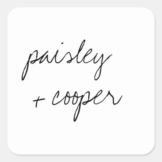 Moderne minimalistische envelopzegels vierkante sticker (Voorkant)