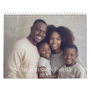 Moderne Minimalistische Familie Foto Agenda Kalender