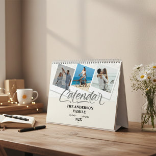 Moderne Minimalistische Familie Fotocollage Agenda Kalender