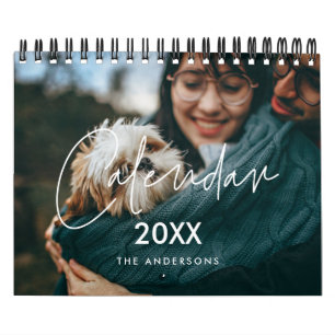 Moderne minimalistische familiefoto 2026 kalender