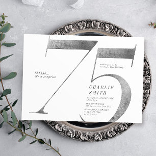Moderne minimalistische faux Silver 75ste verjaard Kaart